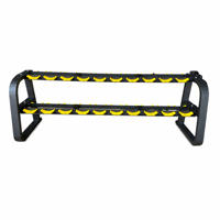 Support de Rangement Commercial pour Haltères à 2 Niveaux, 10 Paires, en Acier Thermolaqué, pour Poids Libres et Entraînement Fitness – Vente en Gros