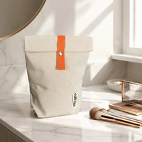 Sac cosmétique en toile écologique à fermeture éclair, personnalisable avec logo, en coton biologique recyclable – Offre Spéciale