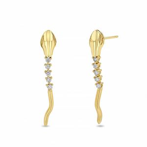 Gemnel Statement Silver Tennis Chain Pave Diamond Snake Stud Earring - Product Image 1