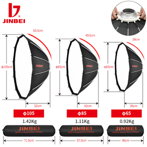 JINBEI-Juego de cajas de plástico para <span class=keywords><strong>estudio</strong></span> de fotografía, softbox portátil de apertura rápida con rejilla de 105cm, Speedlight, con montaje Bowens, 105 - Product Image 4