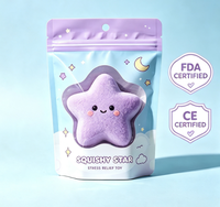 Sachet refermable en plastique transparent imprimé en gravure, résistant à l'humidité, avec fermeture éclair, pour l'emballage de jouets anti-stress souples