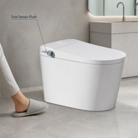 Toilette intelligente avec bidet intégré, chasse d'eau automatique, siège chauffant, nettoyage UV et télécommande pour salle de bain