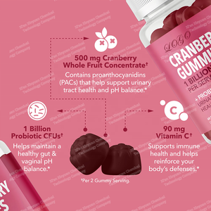 Gomitas de Arándano con Probióticos para Mujeres Adultas de la Mejor Calidad, 1 Billón de UFC, Lactobacillus para la Salud del Tracto Urinario, pH, Sin Gluten - Product Image 3