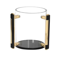 Tasse de lavage Judaica avec poignées dorées-Coupe de Kiddouche Lucite transparente pour le Shabbat juif, la Pâque et la décor
