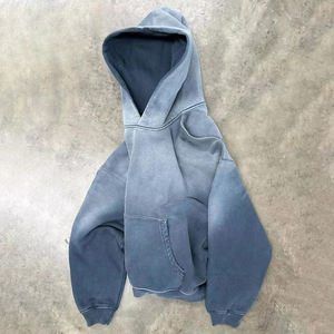 Felpe con cappuccio da uomo in cotone 100% di alta qualità in cotone Y2K sbiadito - Product Image 2