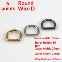Anneau en D rond de 19 mm de diamètre, accessoire de quincaillerie pour sacs à main et bagages, boucle semi-circulaire en alliage de zinc en forme de D, largeur intérieure de 19 mm