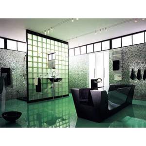 บล็อกแก้วลายคลื่นสีเขียวผ้าซาติน19x19x8ซม. สำหรับการเปลี่ยนเครื่องมือ - Product Image 4