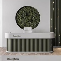 Comptoir de réception moderne et simple pour les salons de beauté et les magasins de vêtements pour femmes pour les petites entreprises spatiales Comptoir de bar incurvé