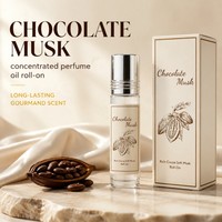 Huile de parfum roll-on Chocolat Musc, Parfum de luxe de marque, Design roll-on, Notes d'ambre, vanille et musc, Format mini portable