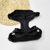 Diseño de moda Negro Rojo Verde Color Transpirable Veterinario con hebilla ajustable Arnés y correa para perros con relleno suave Conjunto para caminar al aire libre