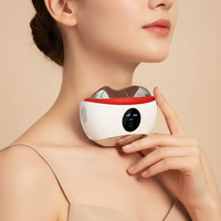 Masseur facial EMS Gua Sha avec vibration chauffante, micro-courant et modes de soin multicolores pour les soins de la peau à domicile