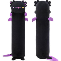 Coussin en peluche transfrontalier pour chat, design Salamandre, coussin long chat noir, oreiller décoratif, cadeau d'Halloween pour petit ami, petite amie, jouet
