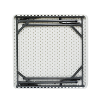 Table pliante carrée de 3 pieds en plastique HDPE bjflamingo Table à manger carrée en plastique blanc