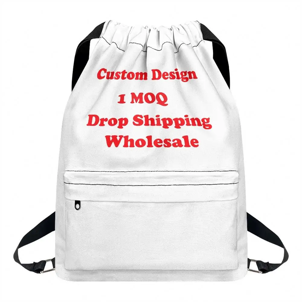 Gym Sports Draw String Bags Sport Drawstring Reusable and Eco-friendly Custom Polynesian Tribal Print On Demand Dropshipping