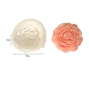 Peony fragrance scented candle mold decoration DIY handmade soap candle rose sugar flipping cake silicone mold