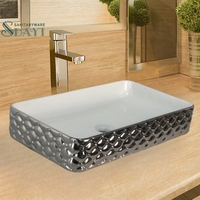 SDAYI Lavabo de table élégant et simple couleur or lavabo en céramique lavabo de salle de bain pour hôtel
