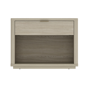 Nightstand In Natural Wood Finish With Drawer And <b>Open</b> Shelf <b>Storage</b> For Bedroom Use - Product Image 1