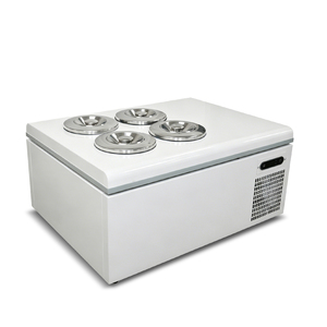 Congelador de helados Food Prep Pozzetti de 4 bandejas, acero inoxidable, termostato mecánico, enfriamiento directo, instalación en mostrador. - Product Image 1
