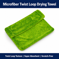 Toalla de microfibra OEM de bucle retorcido para lavado de coches, de secado rápido, sin arañazos, sin pelusas, 40x40cm, 40x60cm, 60x90cm, GSM y color personalizables