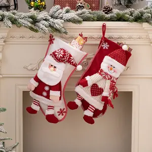 ถุงเท้าคริสมาสต์ห้อยประดับต้นคริสต์มาสถุงขนมซานตาคลอส