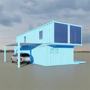Flat Pack tragbare Blue Fertighäuser Häuser Versand container nach Hause mit Garage mobile 40ft Luxus Garten Container Wohnungen