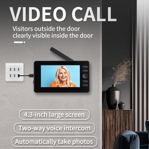 Waterdichte Draadloze Video Deur Telefoon Met 4.3 Inch Monitor Twee Weg Audio Batterij Aangedreven 2.4Ghz Nachtzicht - Product Image 2