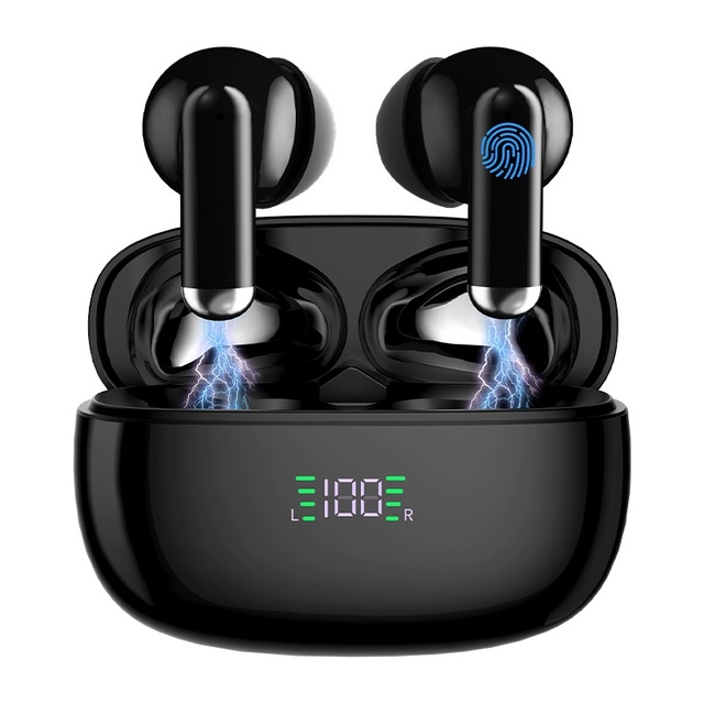 Digital Display Wireless Earbuds - ANC, 50H Playtime, 5.3, Hi-Fi Sound, IPX5, Slim Design