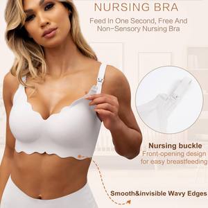 High Quality Wholesale Maternity Nursing <strong>Bras</strong> <strong>No</strong> Underwire Bralette Seamless Breastfeeding Full Cup High Support Push up <strong>Bra</strong> - Product Image 6