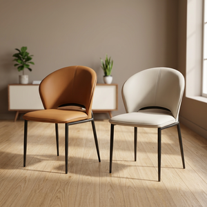 Modern PU Leather <b>Living</b> <b>Room</b> <b>Chair</b> Solid Back Metal Legs Ergonomic Design Home Furniture - Product Image 3