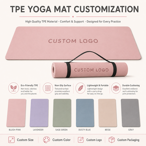 Alfombrilla de Yoga TPE de 6 mm Antideslizante y Ecológica con Logotipo Personalizado al por Mayor para Pilates, Fitness y Ejercicio - Product Image 3