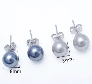 Cheap 8mm 10mm 12mm pearl earrings set pearl earring stud wholesale supplier