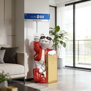 Sculptures Maneki-neko <span class=keywords><strong>en</strong></span> barres d'or de taille personnalisable BZY : Statues <span class=keywords><strong>en</strong></span> <span class=keywords><strong>résine</strong></span> <span class=keywords><strong>pour</strong></span> l'<span class=keywords><strong>extérieur</strong></span> ou petites statues de bureau <span class=keywords><strong>pour</strong></span> les centres commerciaux et la décoration intérieure - Product Image 3
