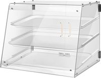 Vitrine de Comptoir Moderne en Acrylique Durable, Sans BPA, Écologique, à 3 Niveaux, Transparente, avec Poignée, pour Boulangerie en Libre-Service