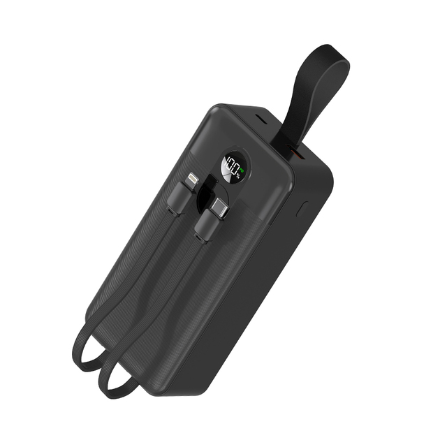 Mobile Accessories Electronics Consumer Gadgets 30000mAh High Capacity Power Bank 20W Charging Built-in Charge Cable LCD Display