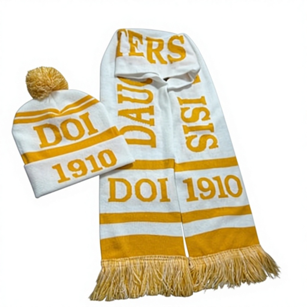 White with yellow letters DOI