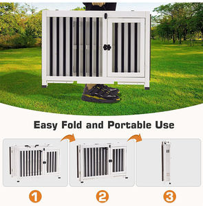 מחיר סיטונאי עץ מתקפל ברזל קטן כלב כלוב מקורה לחיות מחמד בית רהיטים עם דפוס מוצק עבור כלבים קטנים - Product Image 5