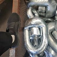 Rantai Kabel Jangkar Kapal Laut Galvanis Celup Panas 48mm dengan Stud dan Tanpa Stud