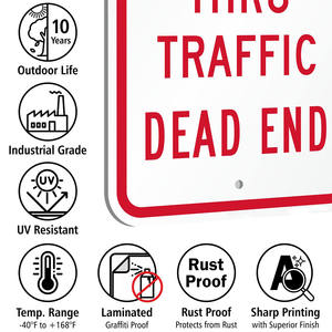 مخصصة 18 بوصة سميكة واقية من الصدأ الألومنيوم عاكس ومقاومة للأشعة البنفسجية لا دخول طريق مسدود تحذير حركة المرور علامات السلامة - Product Image 3