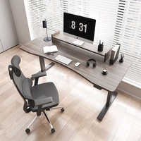 Station de travail intelligente ergonomique Table de bureau électrique simple et double moteur à hauteur réglable avec dessus de table blanc