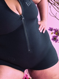 PEEQI Z3785 Nuova Collezione Estiva: Tuta Intera da <span class=keywords><strong>Donna</strong></span> alla Moda con Zip, Maniche Corte, Tinta Unita, per Yoga - Product Image 5