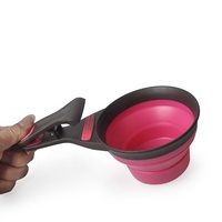 Cuillère à nourriture pour animaux de compagnie en silicone pliable, best-seller, cuillère à nourriture pour chien et chat avec clip d'étanchéité, pelle à nourriture pour animaux de compagnie pour l'alimentation quotidienne des animaux