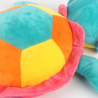 Peluche Tortue Marine Dessin Animé Grandes Yeux Patch Arc-en-ciel / Tortue à Coquille Verte Brodé Hibiscus Hawaïen Animal en Peluche