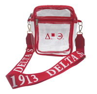 Mädchen Pink Sorority Clear Messenger Bag Stadium Zugelassene klare Geldbörse Transparente Schulter Schulter tasche für Frauen