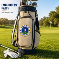 Badge personnalisé pour golfeur, motif swing, brodé, thermocollant, avec fixation auto-agrippante, pour sac de golf, casquette, t-shirt