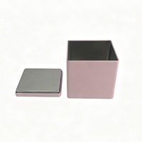 Boîte en métal de qualité alimentaire personnalisée 90x90x90mm avec couvercle plat, imprimée en offset, pour le stockage du thé, du café, des biscuits et des gâteaux