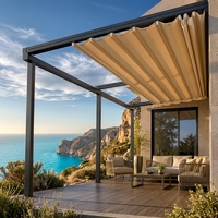Pergola électrique extérieure à commande à distance avec auvent en PVC résistant aux UV pour villa, patio et terrasse