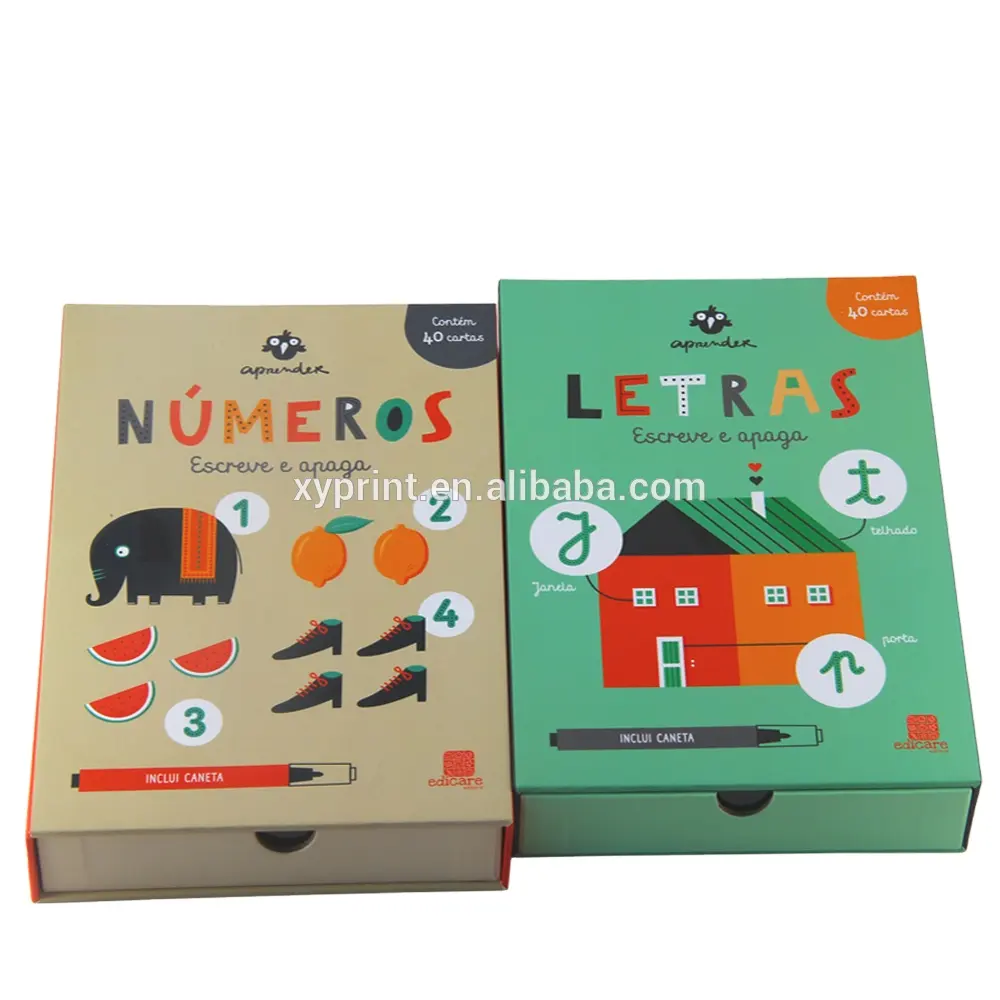 子供のためのペンゲーム教育玩具でフラッシュ学習カードを再生するカスタム数学アルファベット