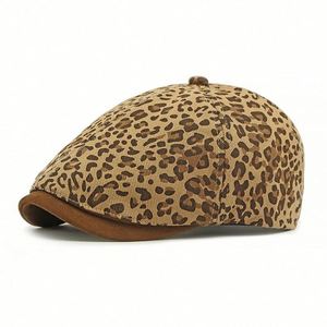 2025 New Arrival Spring Autumn Leopard Print Beret <b>Hat</b> Artistic Retro Casual Travel Newsboy <b>Hat</b> - Product Image 5