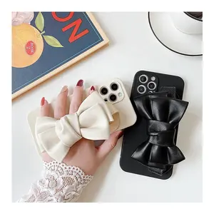 Ins Style Fashion Women Cute 3D Bow Wristband Fine Hole Mobile Phone Case for iPhone 12 XR XSMAX 8 7 plus 13 14 15 pro max