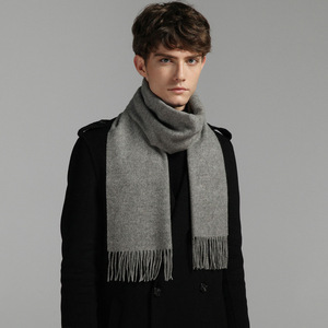 Yüksek kalite yün eşarp erkekler kadınlar katı renk püskül sonbahar kış iş yönlü klasik sıcak yumuşak susturucu erkekler yün eşarp - Product Image 2